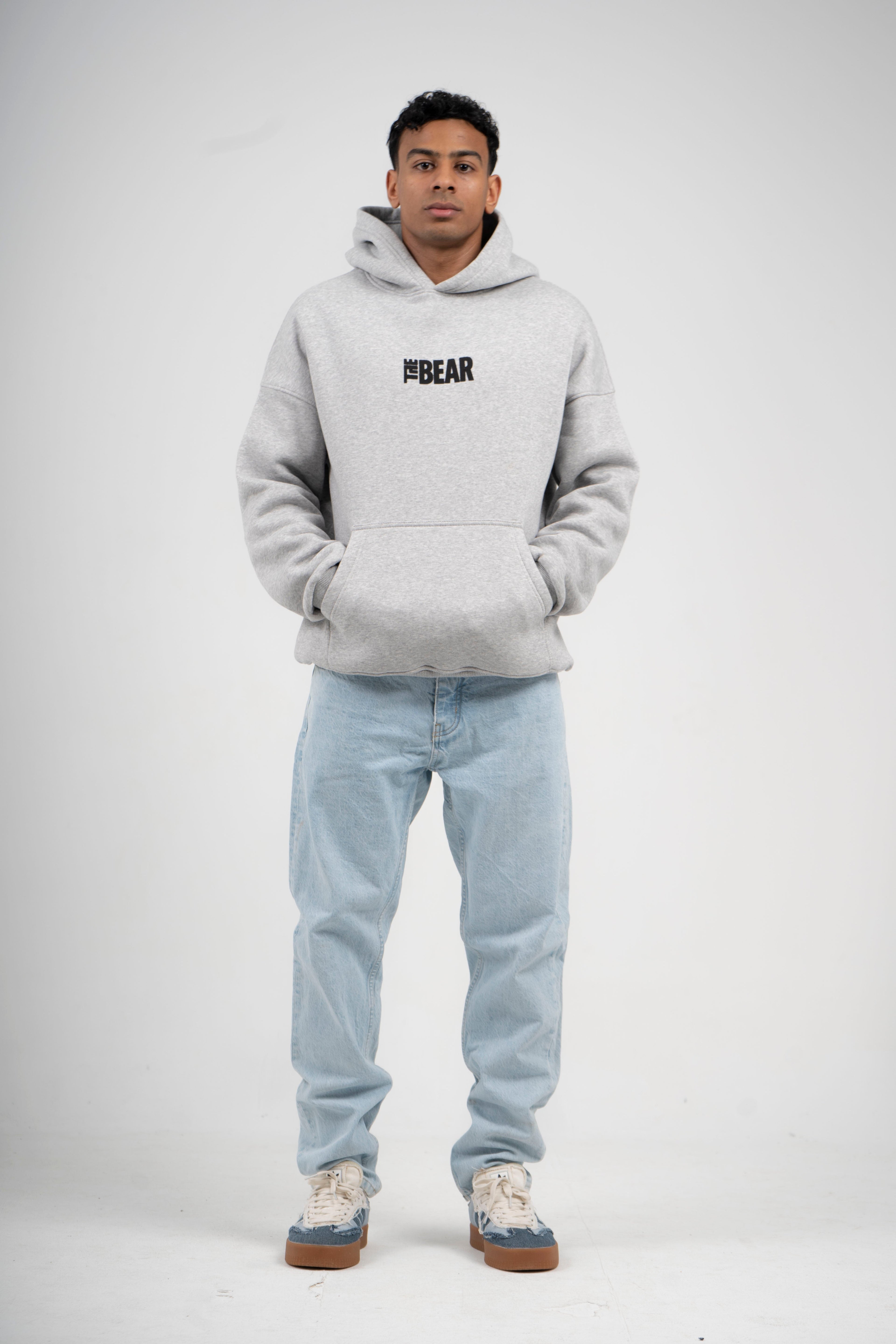 THE BEAR HEATHER GRAY HOODIE