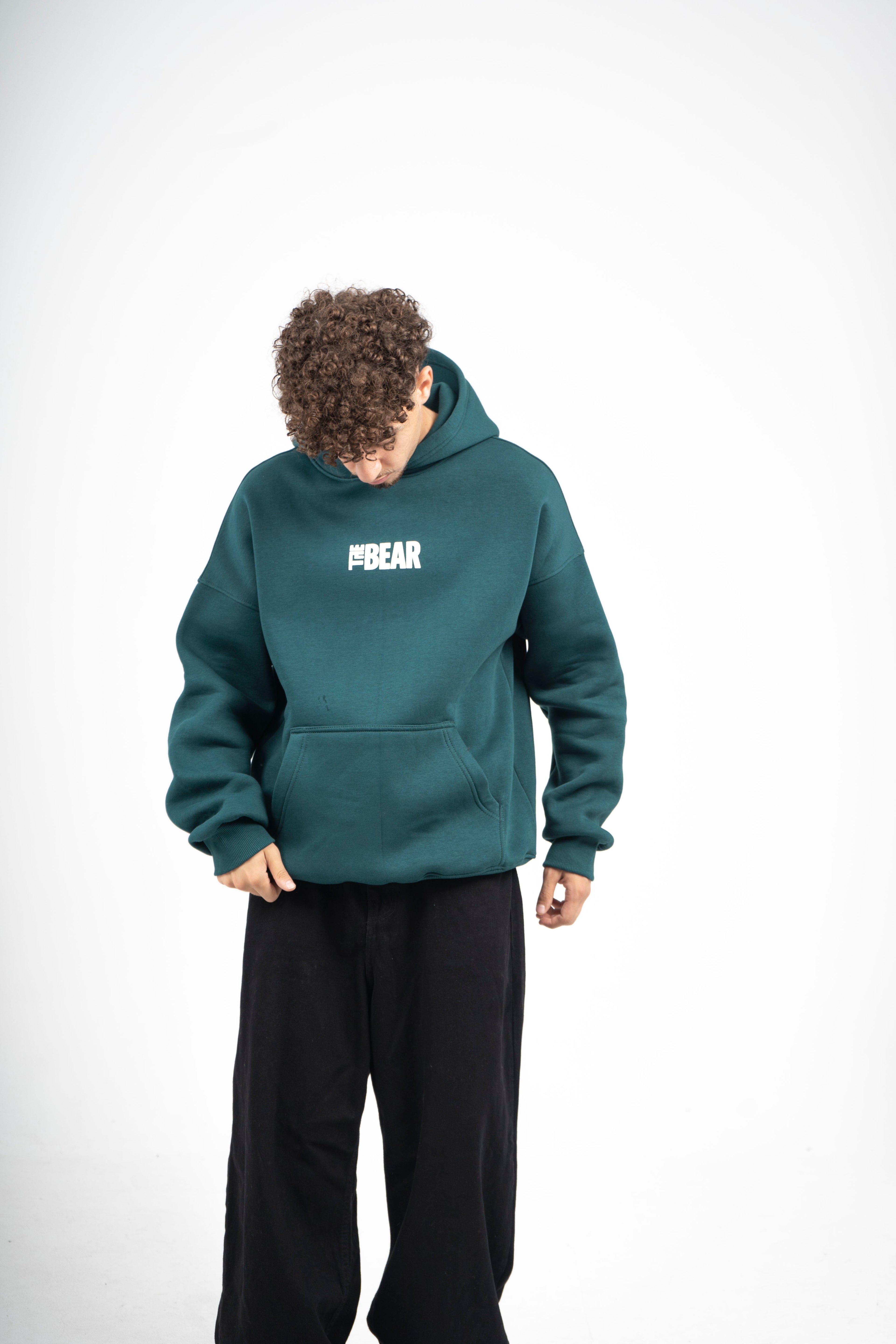 THE BEAR DARK GREEN HOODIE