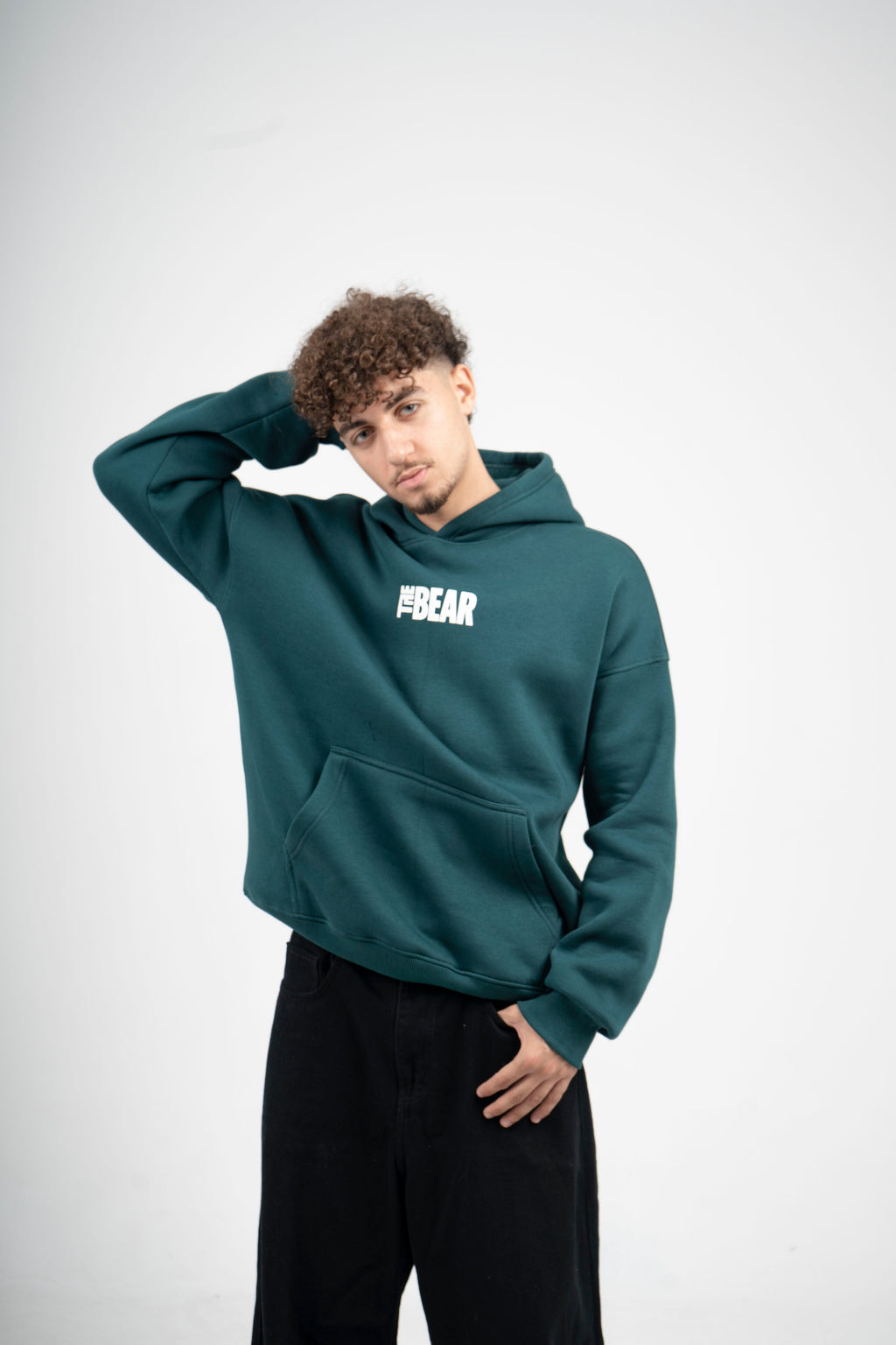 THE BEAR DARK GREEN HOODIE