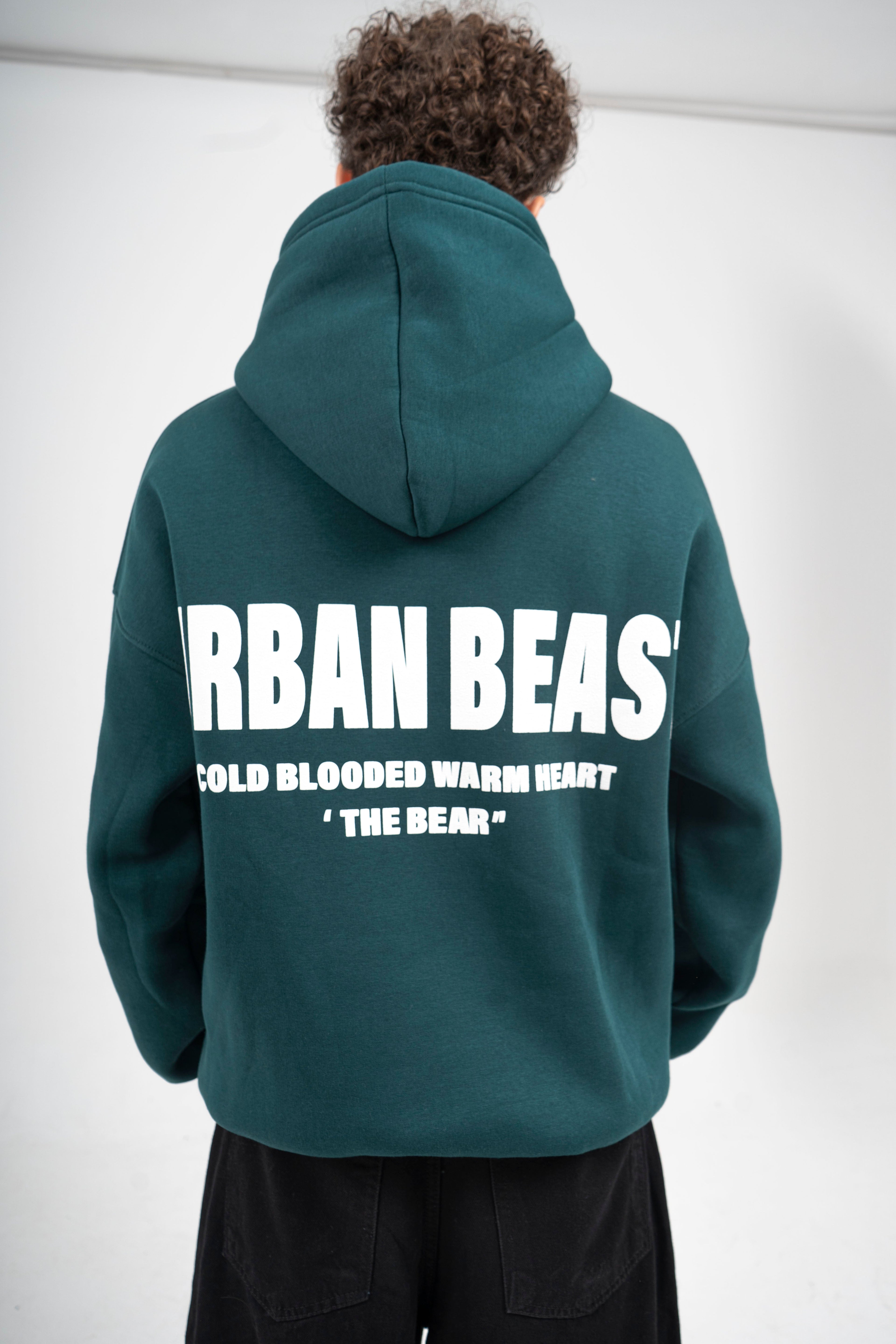 THE BEAR DARK GREEN HOODIE